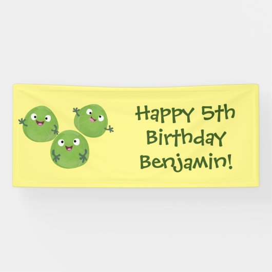 Banderoles Funny Brussels sprouts légumes caricature (Horizontal)