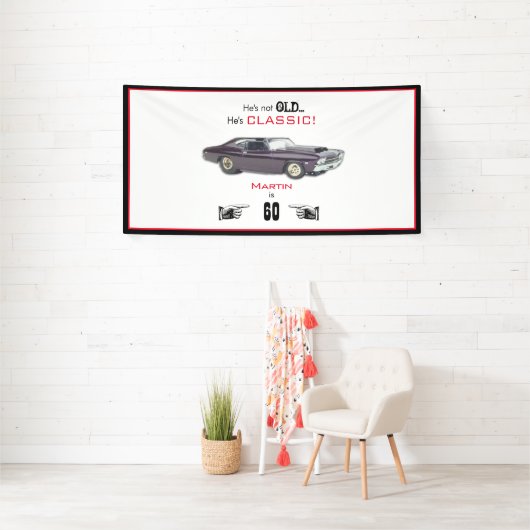 Banderoles Funny Custom Pas Vieux Mais Classique Voiture 60e (Insitu)