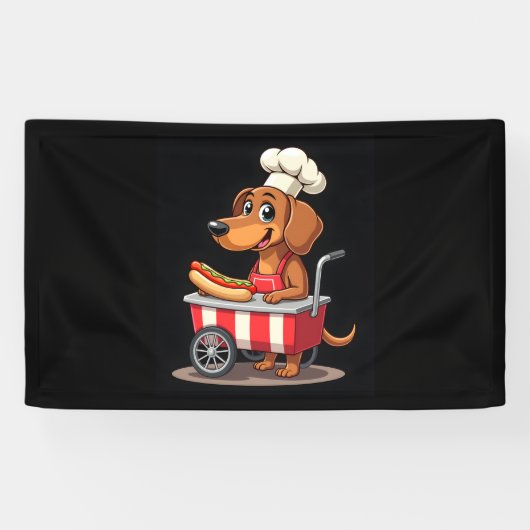 Banderoles Funny Dachshund Chien Hotdog Sandwich Weenie Sauci (Horizontal)