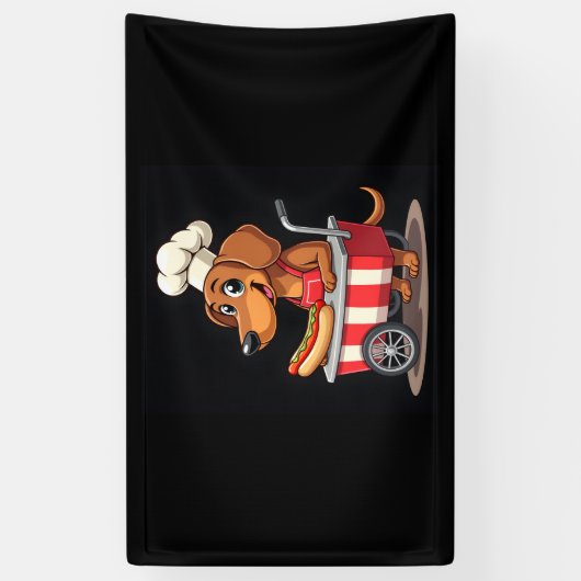 Banderoles Funny Dachshund Chien Hotdog Sandwich Weenie Sauci (Vertical)