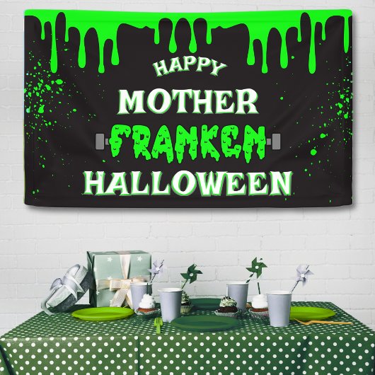 Banderoles Funny Frankenstein Heureuse mère Franken Halloween