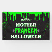 Banderoles Funny Frankenstein Heureuse mère Franken Halloween (Horizontal)