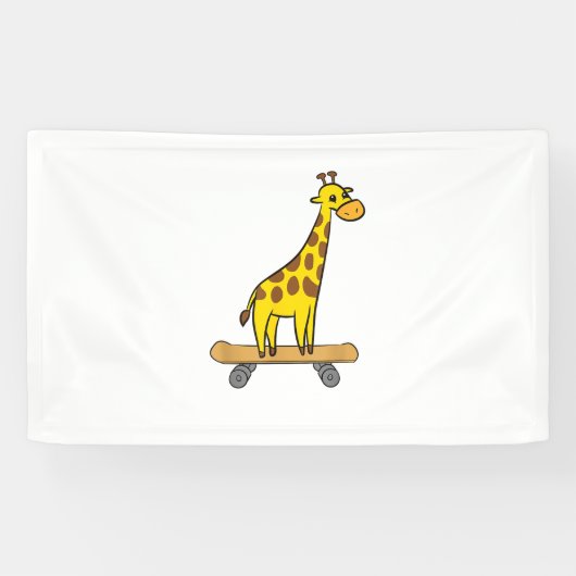 Banderoles Funny Giraffe Lover Giraffe Skateboard (Horizontal)