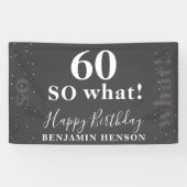 Banderoles Funny Inspirational Black 60 Alors quel 60e annive (Horizontal)