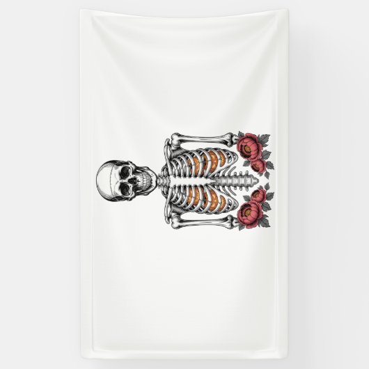 Banderoles Funny Skeleton Citrouille Fall (Vertical)