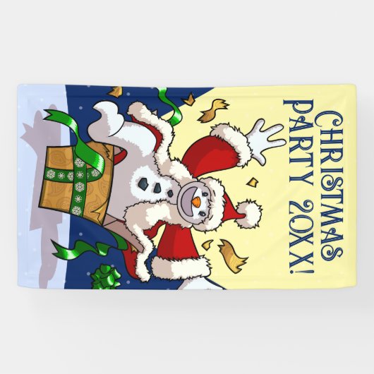 Banderoles Funny Snowman Santa Christmas Party Add The Year (Horizontal)