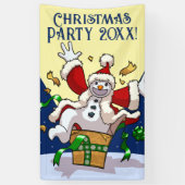 Banderoles Funny Snowman Santa Christmas Party Add The Year (Vertical)