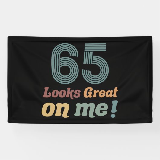 Banderoles Funny Vintage 65e anniversaire (Horizontal)