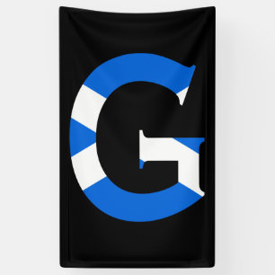 Banderoles G Monogramme superposé sur le drapeau écossais (v)