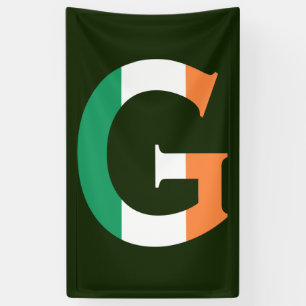 Banderoles G Monogramme superposé sur le drapeau irlandais (v