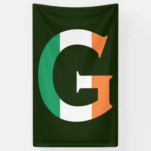Banderoles G Monogramme superposé sur le drapeau irlandais (v (Vertical)