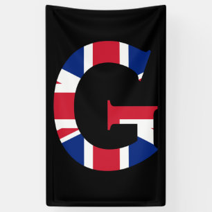 Banderoles G Monogramme superposé sur le drapeau Union Jack (