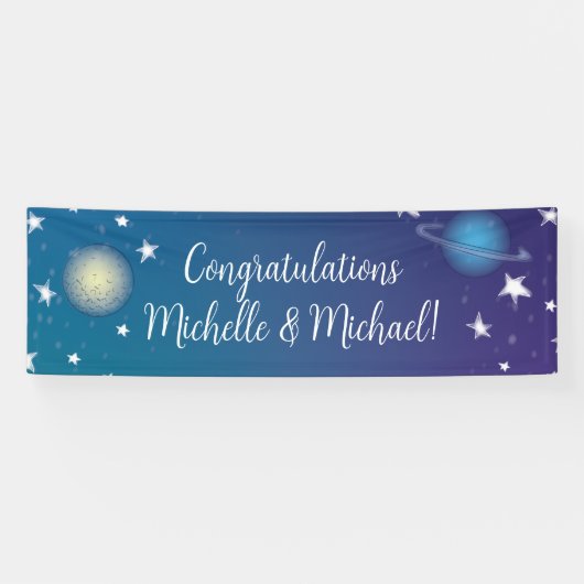 Banderoles Galaxie du Baby shower spatial (Horizontal)