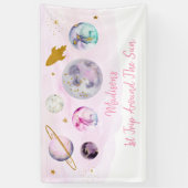 Banderoles Galaxy Pink Gold Espace extra-atmosphérique Annive (Vertical)