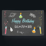 Banderoles Garçon de partie de laboratoire d'expérience de<br><div class="desc">Addition parfaite du ♥ A à votre petit sa fête d'anniversaire ! Avec un thème de la Science.</div>