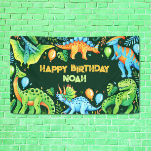 Banderoles Garçons Anniversaire de la fête des dinosaures