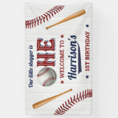 Banderoles Garçons Baseball 1er anniversaire Bienvenue (Vertical)