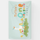 Banderoles Garçons Blue One Silly Goose 1er anniversaire Bien (Vertical)