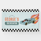 Banderoles Garçons Cool Racing Anniversaire de enfant de voit (Horizontal)