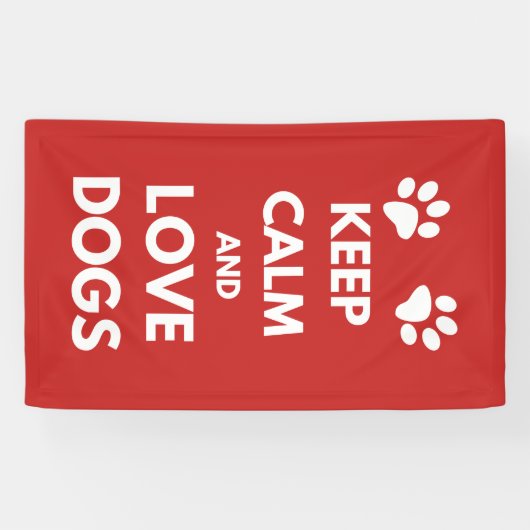 Banderoles Gardez le calme et aimez les chiens (Horizontal)