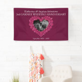 Banderoles Garnet 2e anniversaire Mariage rouge foncé (En situation)