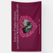 Banderoles Garnet 2e anniversaire Mariage rouge foncé (Vertical)