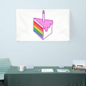 Banderoles gâteau arc-en-ciel d'anniversaire heureux (Salon professionnel)