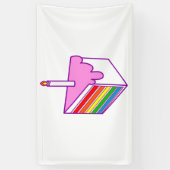 Banderoles gâteau arc-en-ciel d'anniversaire heureux (Vertical)