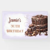 Banderoles Gâteau au chocolat Purple Brown 30e fête d'anniver (Horizontal)