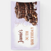 Banderoles Gâteau au chocolat Purple Brown 30e fête d'anniver (Vertical)