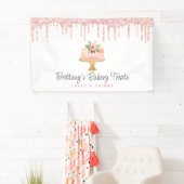 Banderoles Gâteau Blush Parties scintillant rose Drives boula (En situation)