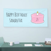 Banderoles gâteau d'anniversaire rose (Salon professionnel)