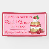 Banderoles Gâteau de mariage Gâteau aux fraises Fête d'annive (Horizontal)