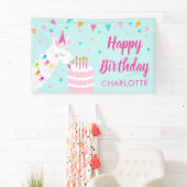 Banderoles Gâteau tout Llama amusant 4e anniversaire Aqua (En situation)