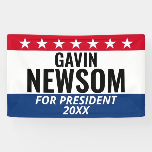 Banderoles Gavin Newsom pour Président - Campagne (Horizontal)