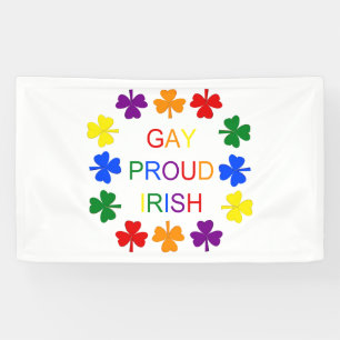 Banderoles Gay Fier Irlandais LGBT Rainbow Shamrocks