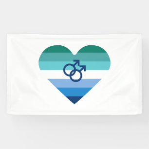 Banderoles Gay masculin Azure MLM Cœur