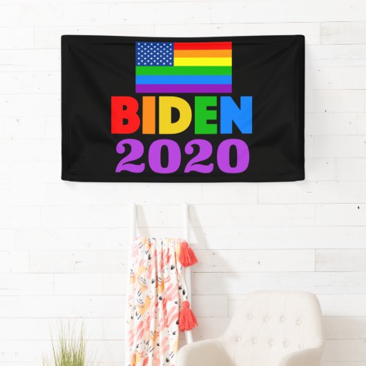 Banderoles Gay pride Rainbow de Biden 2020 (En situation)