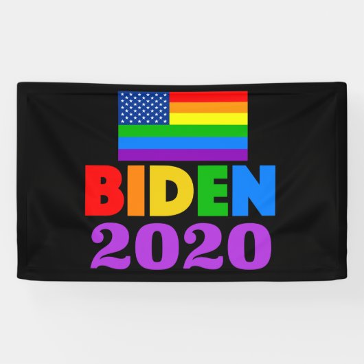 Banderoles Gay pride Rainbow de Biden 2020 (Horizontal)