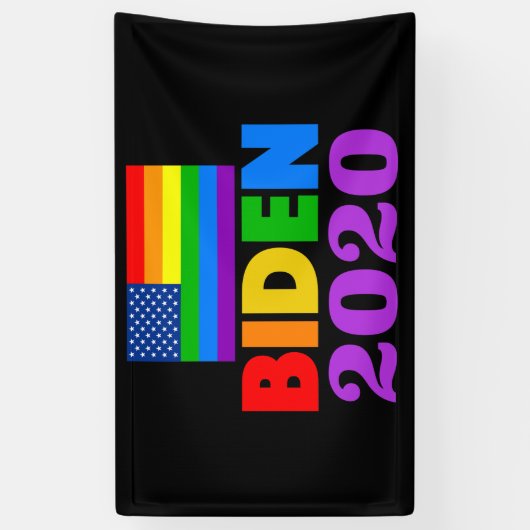 Banderoles Gay pride Rainbow de Biden 2020 (Vertical)
