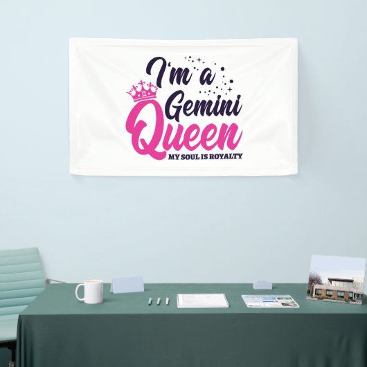 Banderoles Gemini Anniversaire Reine Astrologie Signe zodiaqu (Salon professionnel)