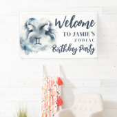 Banderoles Gemini Zodiac Thème Anniversaire Affiche de bienve (En situation)