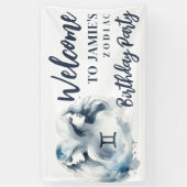 Banderoles Gemini Zodiac Thème Anniversaire Affiche de bienve (Vertical)