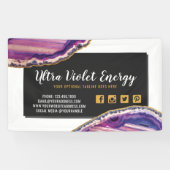 Banderoles Géode Agate Slice Gemstone Ultra Violet violet (Horizontal)