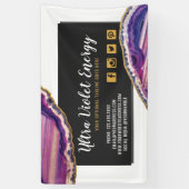 Banderoles Géode Agate Slice Gemstone Ultra Violet violet (Vertical)