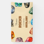 Banderoles Géologie fête d'anniversaire roche gemstone (Verticale)