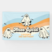 Banderoles Ghost Halloween Éffrayant Trois Esprit bleu (Horizontal)