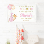 Banderoles Giraffe Balloons Fille Baby shower Accueil arrière (En situation)
