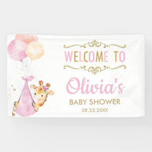 Banderoles Giraffe Balloons Fille Baby shower Accueil arrière