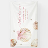 Banderoles Girl Pink Bow Shell Baby Shower Large Banner (Vertical)